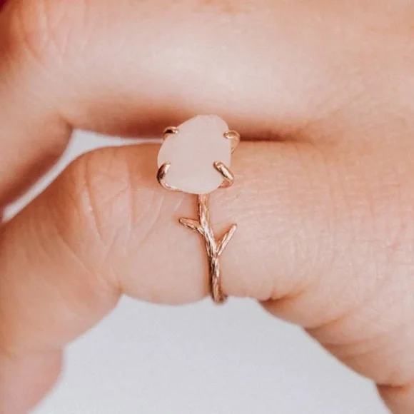 Rose Quartz Ring in Rose Gold - size 7 - Picture 10 of 12